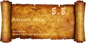 Batiszt Béla névjegykártya